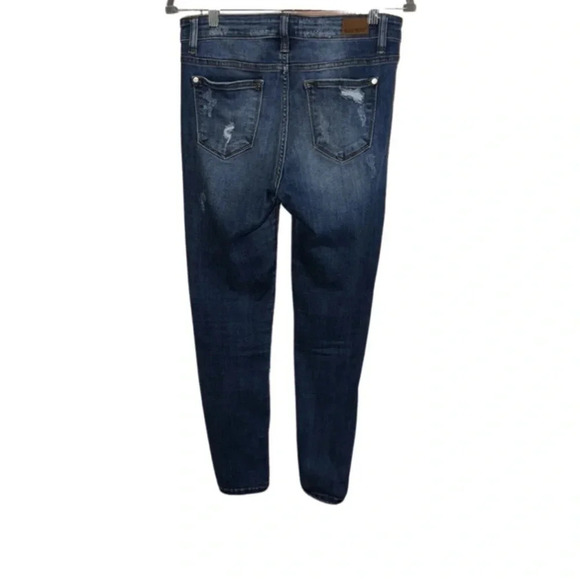 Judy Blue Medium Wash Animal Print Skinny Fit Jeans 7/28 - Picture 6 of 7